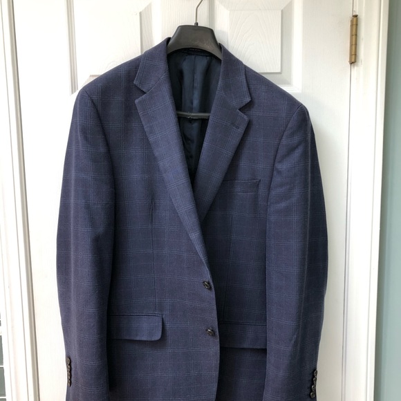 Navy Blue checkered suit - Picture 3 of 4